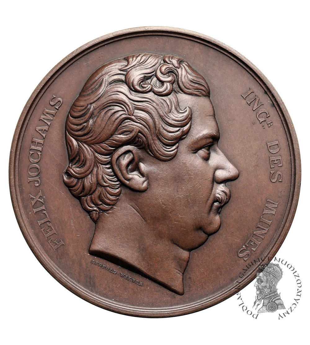 Belgium, Leopold I (1831-1865). Medal 1859 in honor of engineer Felix Jochams of the Charleroi Coal Miners Association
