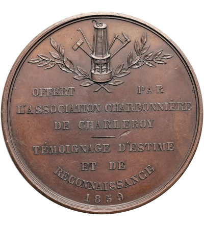 Belgium, Leopold I (1831-1865). Medal 1859 in honor of engineer Felix Jochams of the Charleroi Coal Miners Association