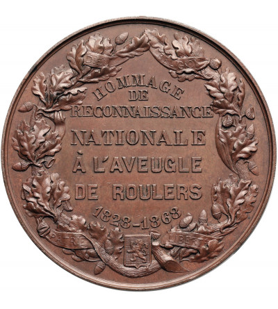 Belgia, Roeselare / Roulers, Leopold II (1865-1909). Medal 1868 ku czci Alexandre Rodenbach (1786-1869)