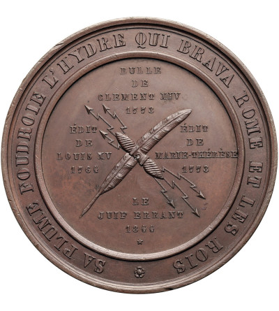 Belgium, Leopold I (1831-1865). Medal 1845 in honor of Eugène Sue for his publication “The Eternal Wanderer” (Le Juif errant)