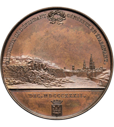 Belgium, Antwerp, Leopold I (1831-1865). Medal 1832 in Honor of Baron David Chasse for the Defense of the Antwerp Citadel