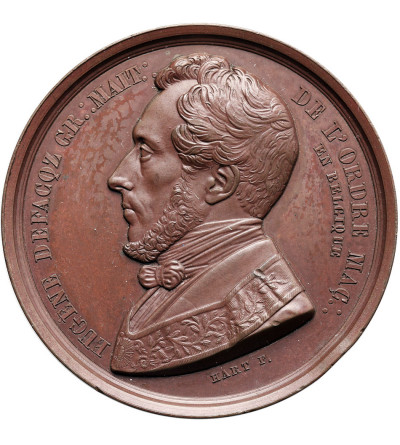 Belgium, Leopold I (1831-1865). Masonic medal 1842, Installation of Eugene Defacqz as Grand Master of the Masonic Lodge