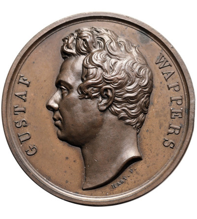 Belgium, Antwerp, Leopold I (1831-1865). Medal from 1834 commemorating Gustaf Wappers, Belgian Romantic painter