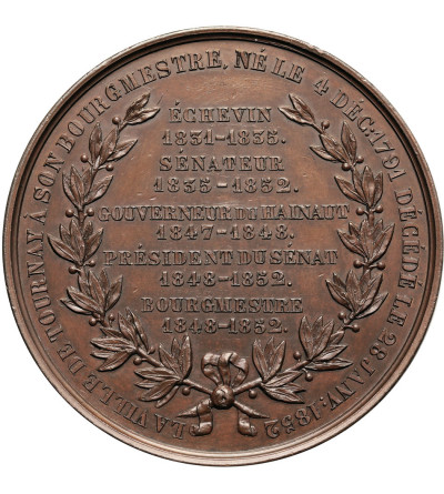 Belgium, Tournai/Doornik, Leopold I (1831-1865). Medal 1852 in honor of Augustin Dumon-Dumortier (1791-1852)