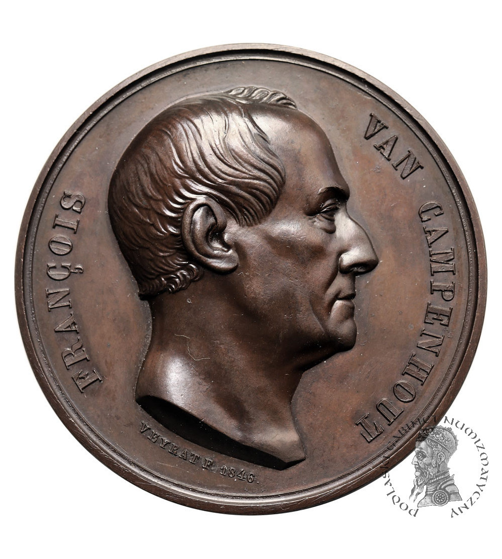 Belgium, Brussels, Leopold I (1831-1865). Medal 1846, Francois van Campenhout composer of the national anthem “La Brabançonne”