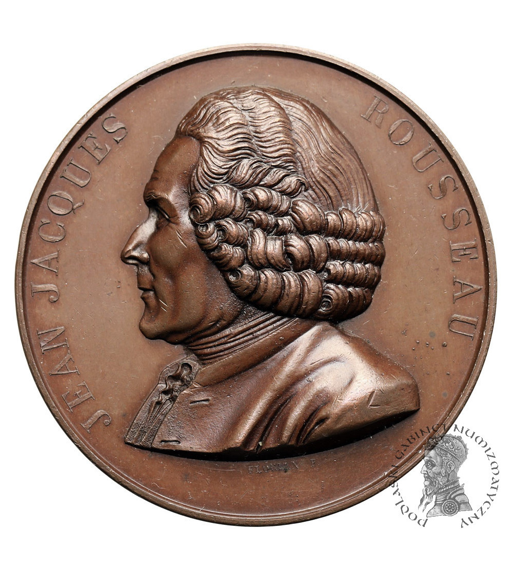 Switzerland, Switzerland, Geneva. Medal 1878 commemorating the 100th anniversary of the death of Jean-Jacques Rousseau Switzerland, Switzerland, Geneva. Medal 1878 commemorating the 100th anniversary of the death of Jean-Jacques Rousseau