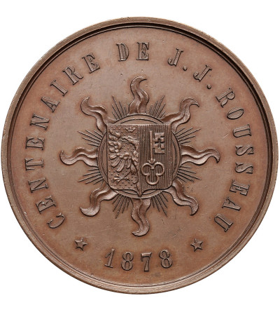 Switzerland, Switzerland, Geneva. Medal 1878 commemorating the 100th anniversary of the death of Jean-Jacques Rousseau