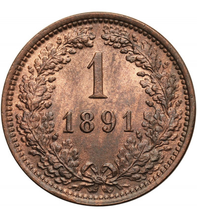 Austria (Austro-Hungarian Empire), Franz Joseph I (1848-1916). 1 Kreuzer 1891, Vienna