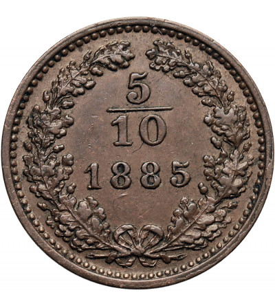 Austria (Cesarstwo Austro-Węgry), Franciszek Józef I (1848-1916). 5/10 krajcara 1885