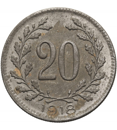Austria, Charles I (1916-1918). 20 Heller 1918