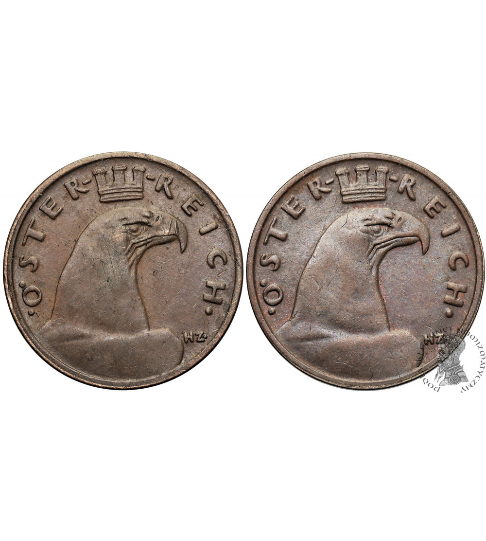 Austria, Republic. Set 2 x 1 Groschen 1936, 1938
