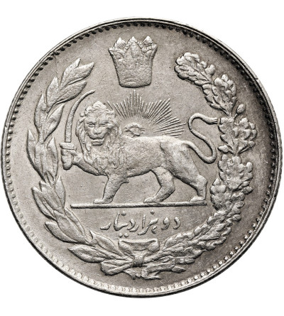 Iran. Sultan Ahmad Shah, AH 1327-1344 / 1909-1925 AD. 2000 Dinars (2 Kran / 2 Qiran), AH 1332 / 1913 AD
