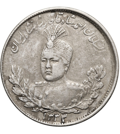 Iran. Sultan Ahmad Shah, AH 1327-1344 / 1909-1925 AD. 2000 Dinars (2 Kran / 2 Qiran), AH 1333 / 1914 AD