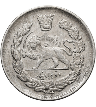 Iran. Sultan Ahmad Shah, AH 1327-1344 / 1909-1925 AD. 2000 Dinars (2 Kran / 2 Qiran), AH 1337 / 1919 AD