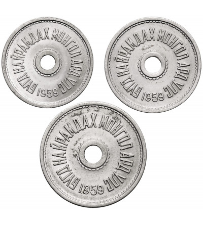 Mongolia. Set: 1, 2, 5 Mongo (Möngö), 1959 - 3 pcs.