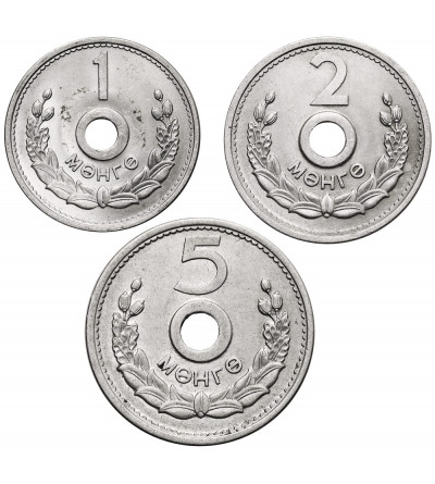 Mongolia. Set: 1, 2, 5 Mongo (Möngö), 1959 - 3 pcs.