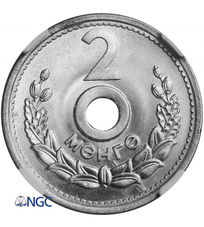 Mongolia. 2 Mongo (Möngö), 1959 - NGC MS 67, Top Pop!!