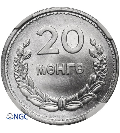 Mongolia, 20 Mongo (Möngö), 1959 - NGC MS 67, Top pop!!!