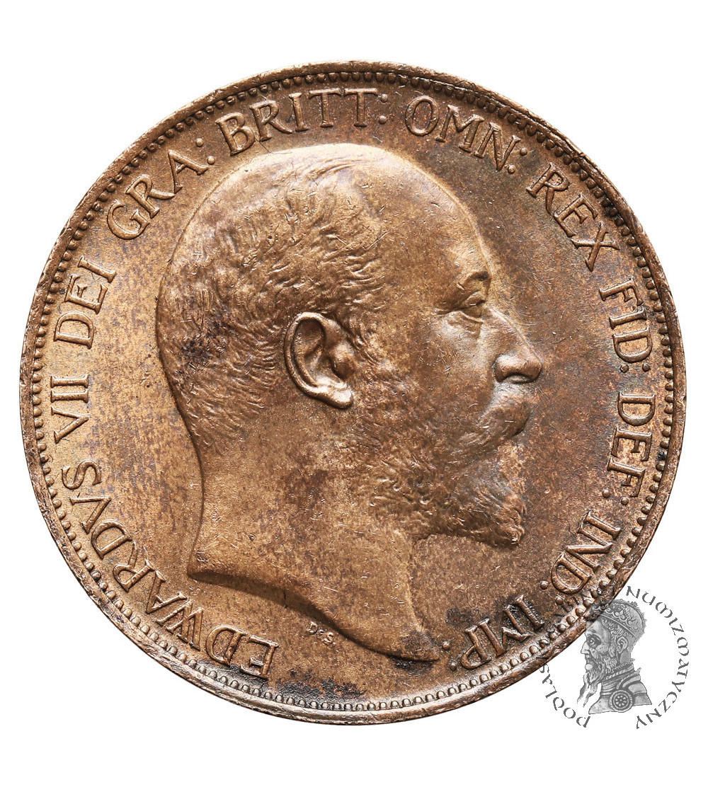 Great Britain, Edward VII (1901-1910). 1 Penny 1902, (a high sea level behind seated Britannia))