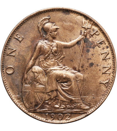 Great Britain, Edward VII (1901-1910). 1 Penny 1902, (a high sea level behind seated Britannia))