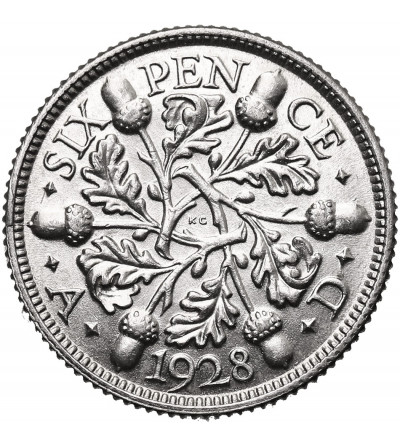 Wielka Brytania, Jerzy V (1910-1936). 6 pensów (Pence) 1928
