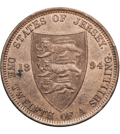 Jersey, Victoria (1837-1901). 1/12 Shilling 1894