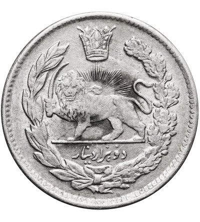 Iran. Sultan Ahmad Shah, AH 1327-1344 / 1909-1925 AD. 2000 Dinars (2 Kran / 2 Qiran), AH 1343 / 1925 AD