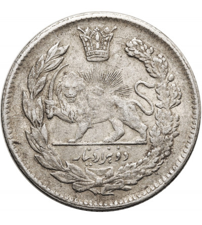 Iran. Sultan Ahmad Shah, AH 1327-1344 / 1909-1925 AD. 2000 Dinars (2 Kran / 2 Qiran), AH 1343 / 1925 AD
