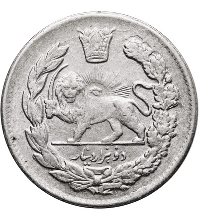 Iran. Sultan Ahmad Shah, AH 1327-1344 / 1909-1925 AD. 2000 Dinars (2 Kran / 2 Qiran), AH 1343 / 1925 AD
