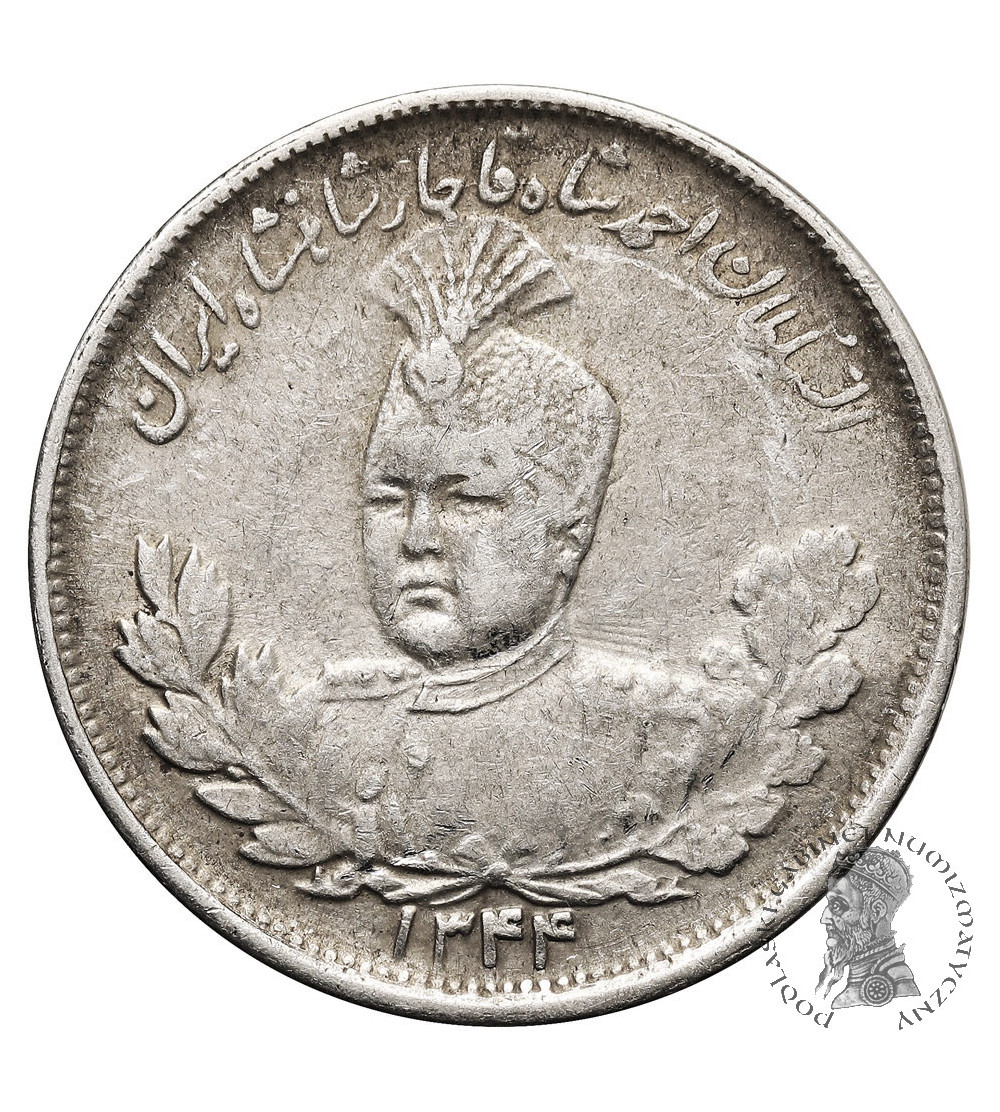 Iran. Sultan Ahmad Shah, AH 1327-1344 / 1909-1925 AD. 2000 Dinars (2 Kran / 2 Qiran), AH 1344 / 1926 AD