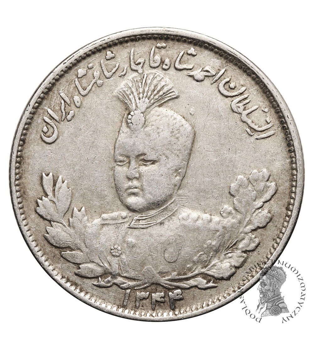 Iran. Sultan Ahmad Shah, AH 1327-1344 / 1909-1925 AD. 2000 Dinars (2 Kran / 2 Qiran), AH 1344 / 1926 AD