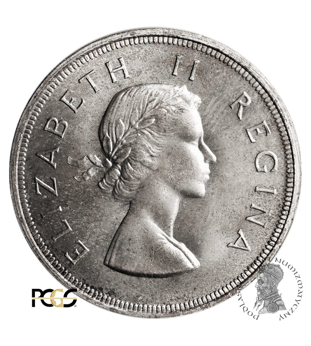 RPA, Elżbieta II. 5 szylingów (Shillings) 1958, PCGS PL 66 (Prooflike)