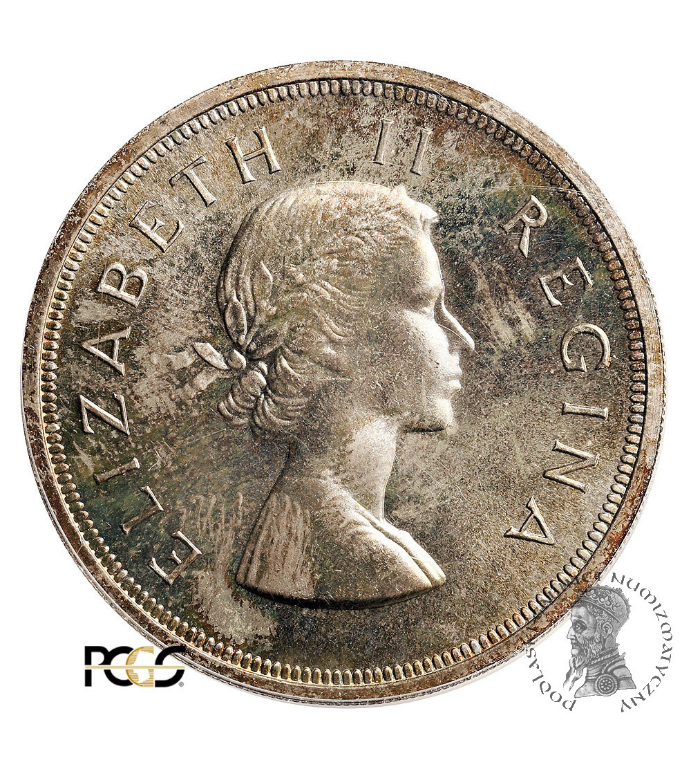 South Africa, Elizabeth II. 5 Shillings,1959 - PCGS PL 66 (Prooflike)