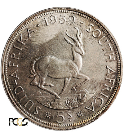 RPA, Elżbieta II. 5 szylingów (Shillings) 1959, PCGS PL 66 (Prooflike)