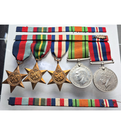 Great Britain, George VI (1936–1952). Set of five medals on a bar for World War II 1939-1945