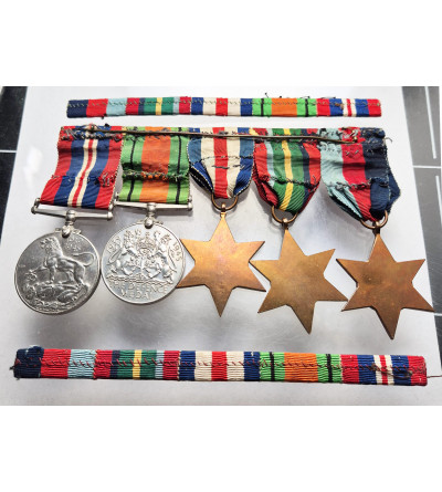 Great Britain, George VI (1936–1952). Set of five medals on a bar for World War II 1939-1945