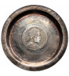 Ethiopia, Menelik II (1889-1913). Silver bowl / saucer with a 1 Birr coin, EE 1892 / 1900 AD
