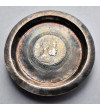 Ethiopia, Menelik II (1889-1913). Silver bowl / saucer with a 1 Birr coin, EE 1892 / 1900 AD