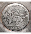 Ethiopia, Menelik II (1889-1913). Silver bowl / saucer with a 1 Birr coin, EE 1892 / 1900 AD
