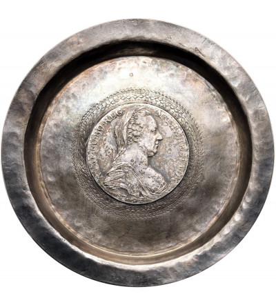 Austria, Maria Teresa (1740-1780). Srebrna miseczka / spodek z monetą 1 Talar 1780