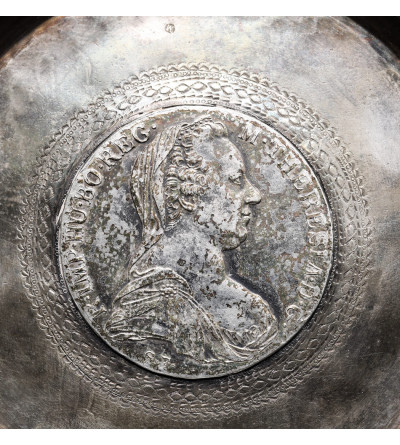 Austria, Maria Teresa (1740-1780). Srebrna miseczka / spodek z monetą 1 Talar 1780