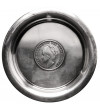 Netherlands, Wilhelmina (1890-1948). Silver bowl / saucer with a 1 Gulden coin 1943