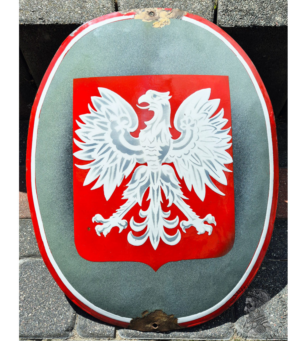 Poland, PRL (1952-1989). Large State Emblem, Official, Enamel, Eagle, oval, dimensions 50,00 x 39,50 cm Poland, PRL (1952-1989). Large State Emblem, Official, Enamel, Eagle, oval, dimensions 50,00 x 39,50 cm