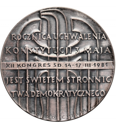 Poland, PRL (1952-1989), Chelm. Medal 1981, XII SD Congress, Constitution of May 3, 1791