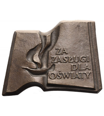Poland, PRL (1952-1989). Uniface plaquette, “Kaganek Oświaty” (Torch of Education), For Services to Education
