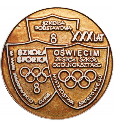 Poland, PRL (1952–1989), Oświęcim.  Medal 1987, the 30th anniversary of the Sports Championship Comprehensive School Complex