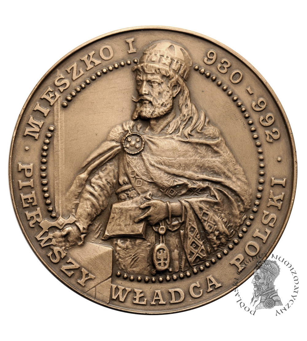 Polska, PRL (1952-1989). Medal 1986, Mieszko I, Pierwszy Władca Polski, bitwa pod Cedynią, T.W.O.