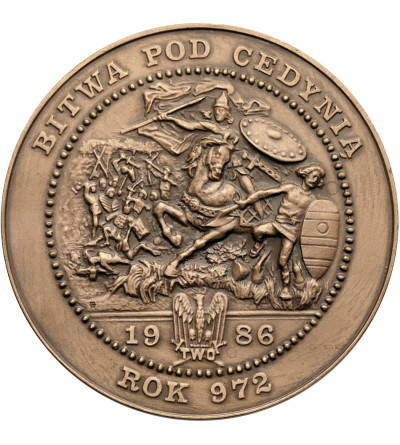 Polska, PRL (1952-1989). Medal 1986, Mieszko I, Pierwszy Władca Polski, bitwa pod Cedynią, T.W.O.
