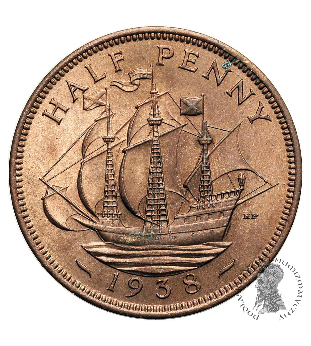 Great Britain, George VI (1936-1952). 1/2 Penny 1938