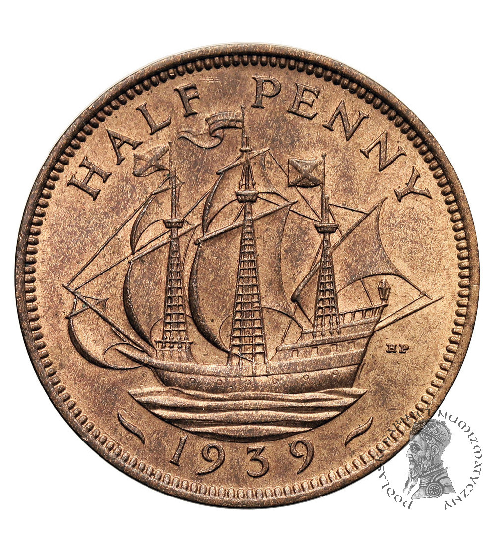Wielka Brytania, Jerzy VI (1936-1952). 1/2 pensa (1/2 Penny) 1939